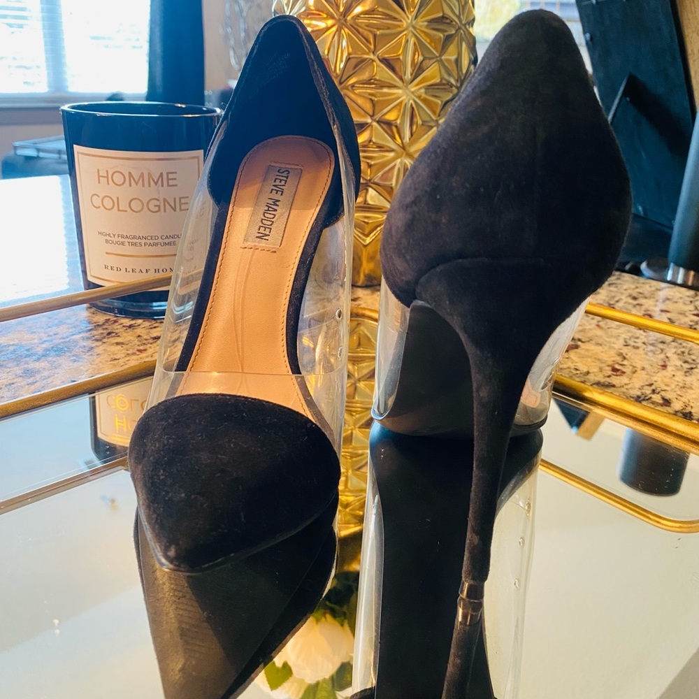 Steve Madden Black Suede Transparent Pumps!! - Picture 5 of 5